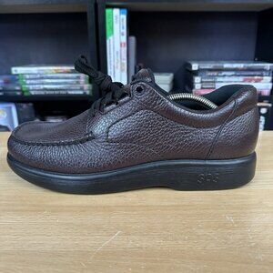 SAS Bout Time Womans Size 9 Burgundy Red Leather Lace Up Loafer Shoes Supportive